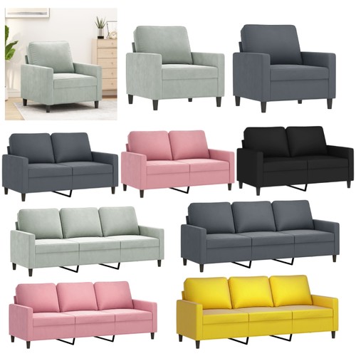 Samt sofa sitzer - 1-2-3, couch