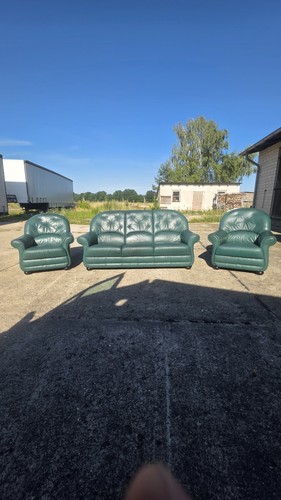 Grüne leder couchgarnitur - leder,